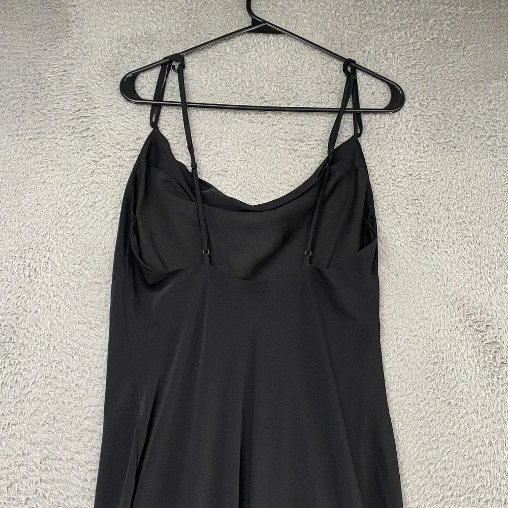 Abercrombie & Fitch Slip Maxi Dress Womens Medium Black Cowl Neck Satin Formal